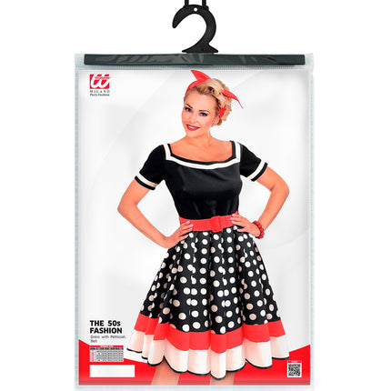 e-carnavalskleding-SYK Jaren 50 jurk Dolly blauw