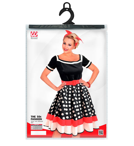e-carnavalskleding-SYK Jaren 50 jurk Dolly blauw