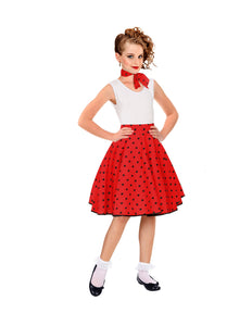 e-carnavalskleding-SYK Jaren 50 rok rood zwart Holly