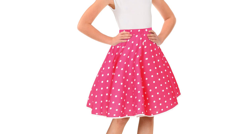e-carnavalskleding-SYK Jaren 50 rok roze wit Holly