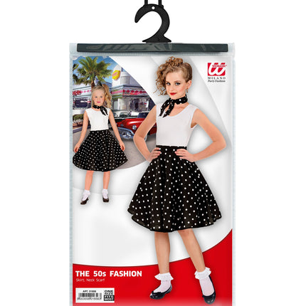 e-carnavalskleding-SYK Jaren 50 rok zwart wit Holly