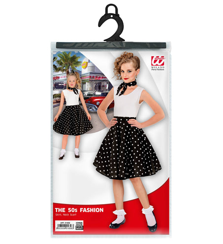 e-carnavalskleding-SYK Jaren 50 rok zwart wit Holly