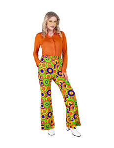 e-carnavalskleding-SYK Jaren 70 broek groovy cirkels dames