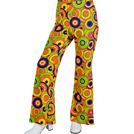 e-carnavalskleding-SYK Jaren 70 broek groovy cirkels dames