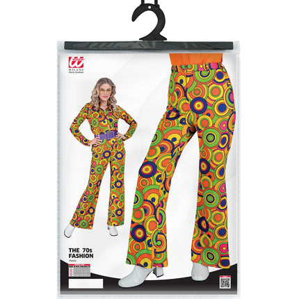 e-carnavalskleding-SYK Jaren 70 broek groovy cirkels dames