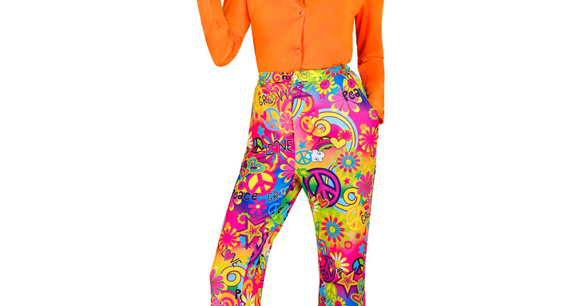 e-carnavalskleding-SYK Jaren 70 broek love&peace dames