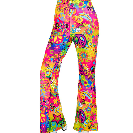e-carnavalskleding-SYK Jaren 70 broek love&peace dames