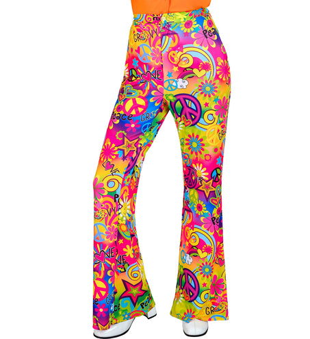 e-carnavalskleding-SYK Jaren 70 broek love&peace dames