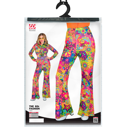 e-carnavalskleding-SYK Jaren 70 broek love&peace dames