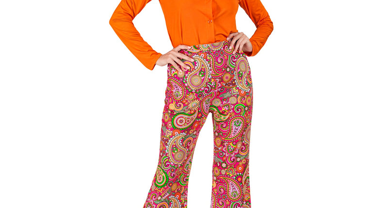 e-carnavalskleding-SYK Jaren 70 broek paisley dames