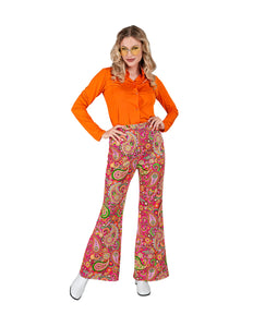 e-carnavalskleding-SYK Jaren 70 broek paisley dames