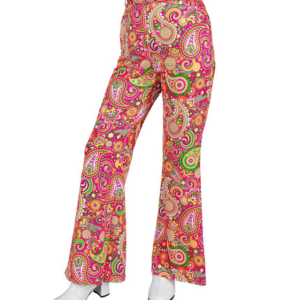 e-carnavalskleding-SYK Jaren 70 broek paisley dames