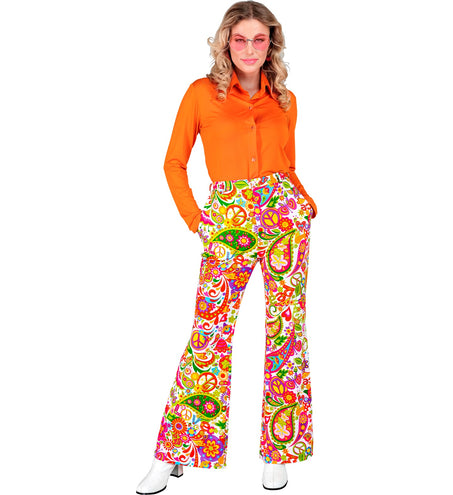 e-carnavalskleding-SYK Jaren 70 broek peace party dames