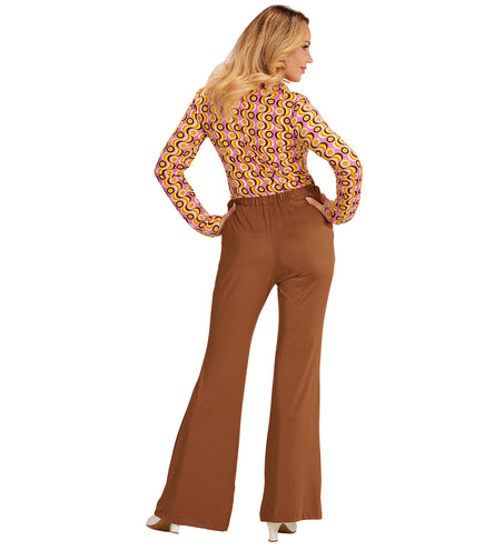 e-carnavalskleding-SYK Jaren 70 disco broek Groovy bruin