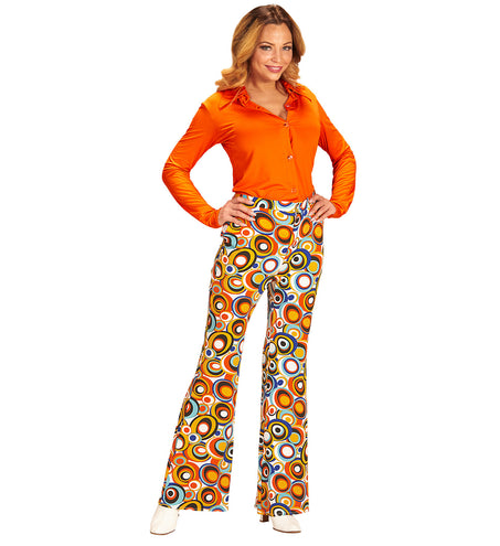e-carnavalskleding-SYK Jaren 70 disco broek Groovy cirkels