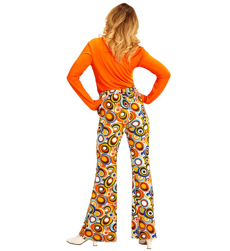 e-carnavalskleding-SYK Jaren 70 disco broek Groovy cirkels