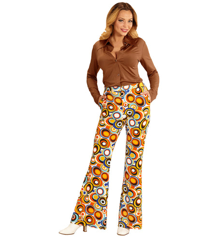e-carnavalskleding-SYK Jaren 70 disco broek Groovy cirkels