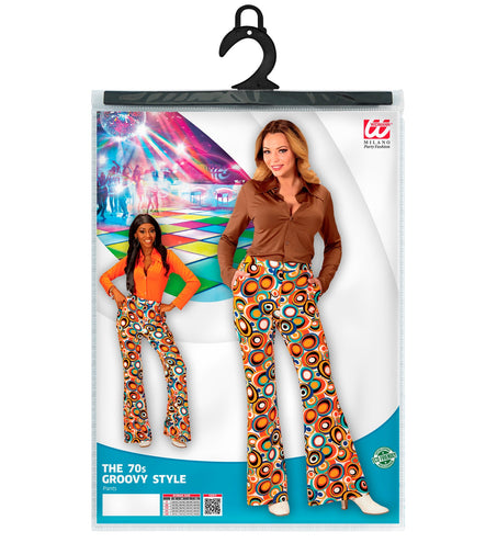 e-carnavalskleding-SYK Jaren 70 disco broek Groovy cirkels