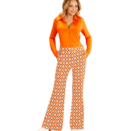 e-carnavalskleding-SYK Jaren 70 disco broek Groovy geruit