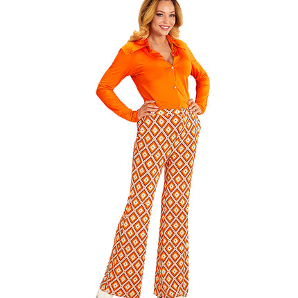 e-carnavalskleding-SYK Jaren 70 disco broek Groovy geruit