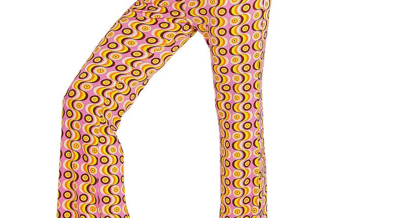 e-carnavalskleding-SYK Jaren 70 disco broek Groovy langspeelplaat