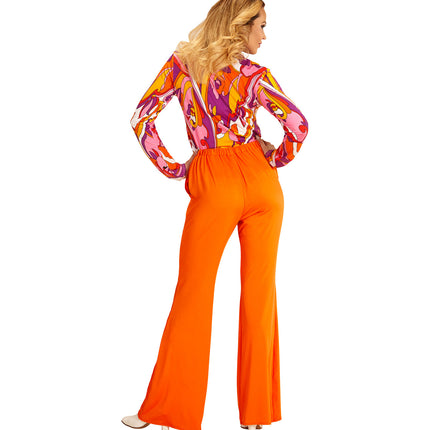 e-carnavalskleding-SYK Jaren 70 disco broek Groovy oranje
