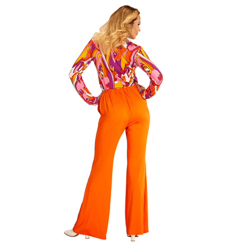 e-carnavalskleding-SYK Jaren 70 disco broek Groovy oranje