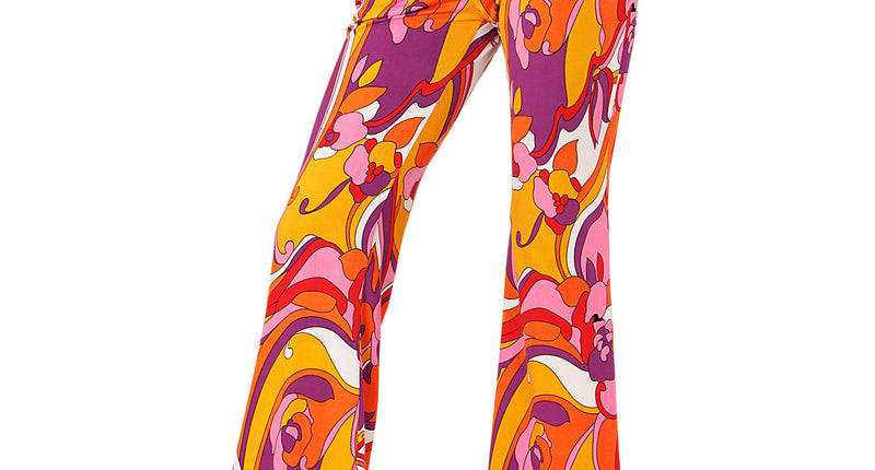 e-carnavalskleding-SYK Jaren 70 disco broek Groovy Orchidee