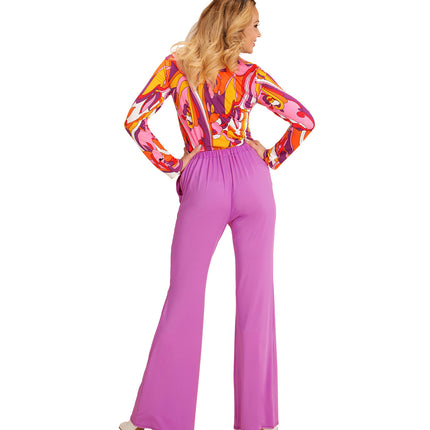 e-carnavalskleding-SYK Jaren 70 disco broek Groovy paars