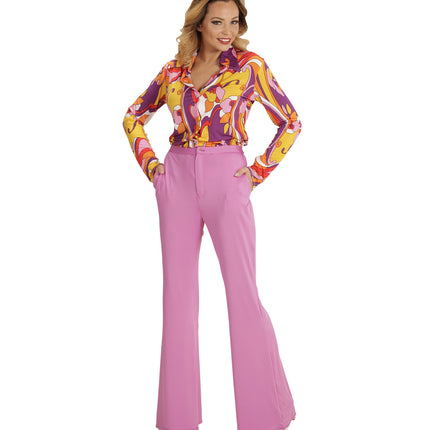 e-carnavalskleding-SYK Jaren 70 disco broek Groovy paars