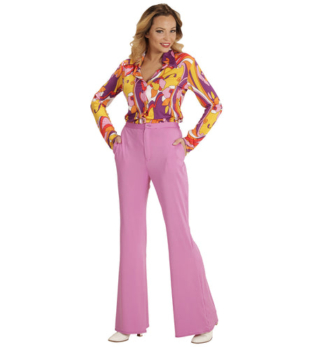 e-carnavalskleding-SYK Jaren 70 disco broek Groovy paars