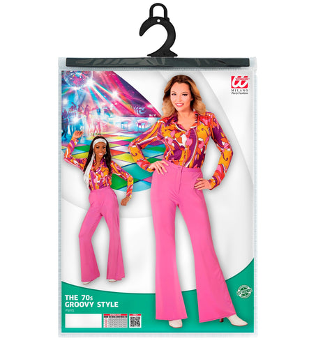 e-carnavalskleding-SYK Jaren 70 disco broek Groovy paars