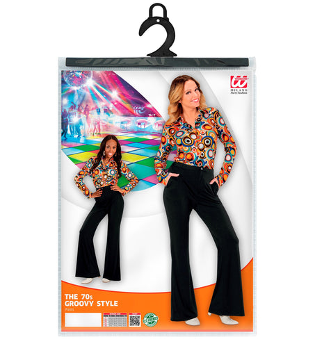 e-carnavalskleding-SYK Jaren 70 disco broek Groovy zwart