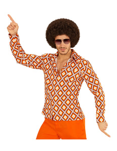 e-carnavalskleding-SYK Jaren 70 disco hemd Groovy geruit
