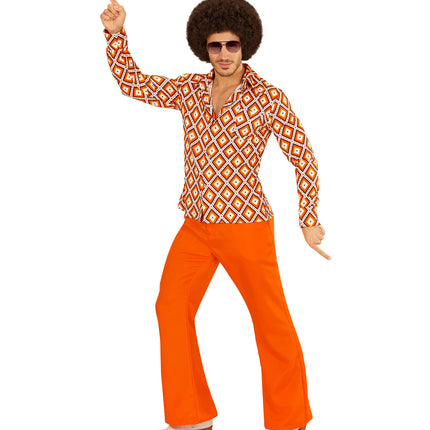 e-carnavalskleding-SYK Jaren 70 disco hemd Groovy geruit