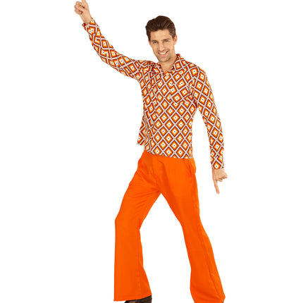 e-carnavalskleding-SYK Jaren 70 disco hemd Groovy geruit
