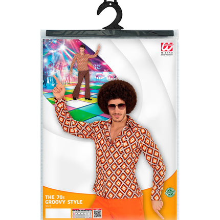 e-carnavalskleding-SYK Jaren 70 disco hemd Groovy geruit