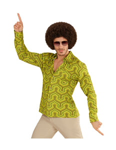 e-carnavalskleding-SYK Jaren 70 disco hemd Groovy groen