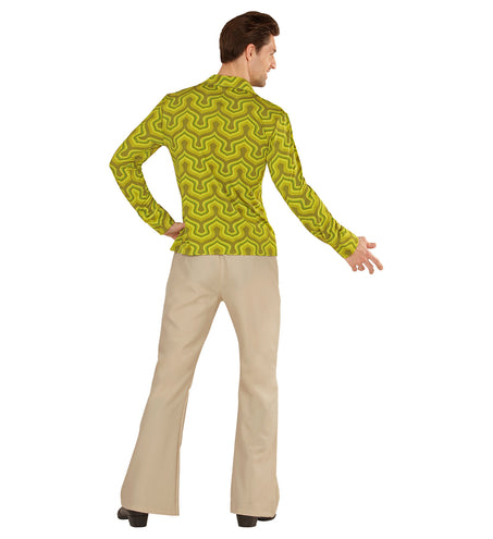 e-carnavalskleding-SYK Jaren 70 disco hemd Groovy groen