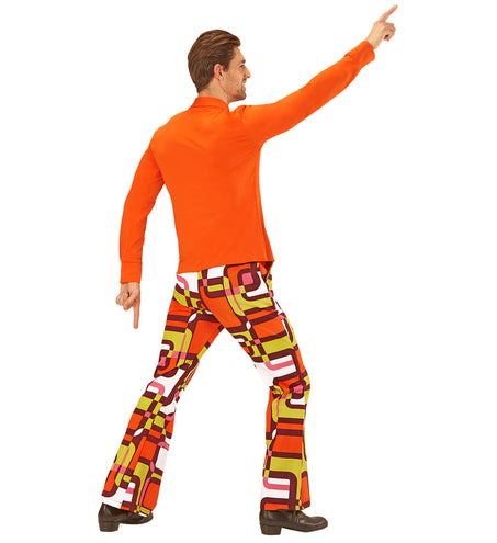 e-carnavalskleding-SYK Jaren 70 disco hemd Groovy oranje