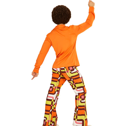 e-carnavalskleding-SYK Jaren 70 disco hemd Groovy oranje