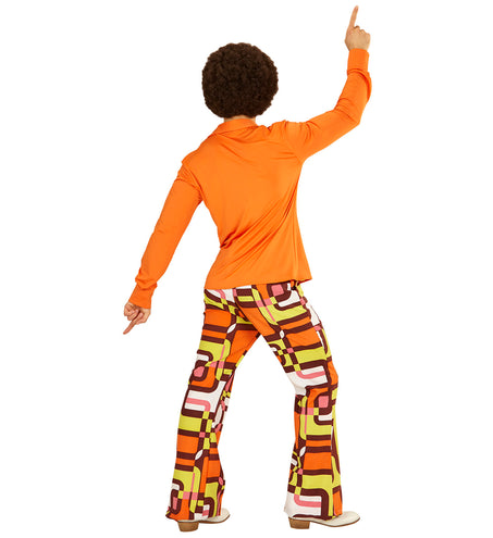 e-carnavalskleding-SYK Jaren 70 disco hemd Groovy oranje