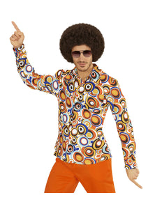 e-carnavalskleding-SYK Jaren 70 disco hemd Groovy rondjes
