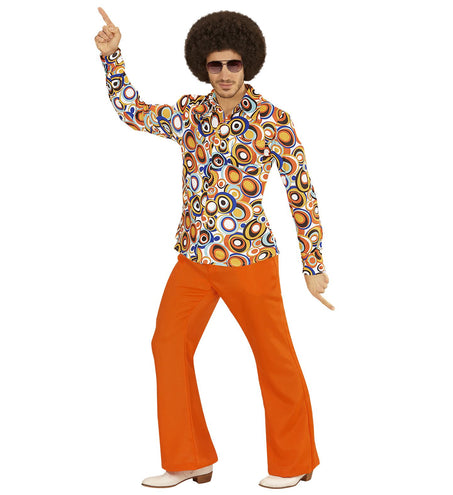 e-carnavalskleding-SYK Jaren 70 disco hemd Groovy rondjes