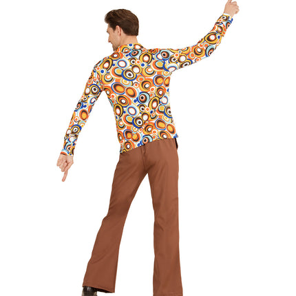 e-carnavalskleding-SYK Jaren 70 disco hemd Groovy rondjes