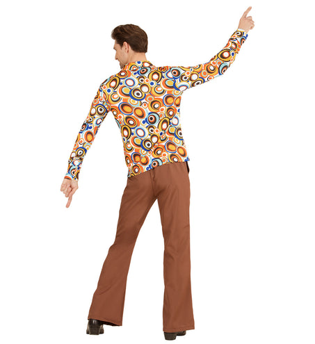 e-carnavalskleding-SYK Jaren 70 disco hemd Groovy rondjes
