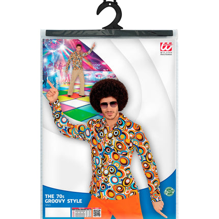 e-carnavalskleding-SYK Jaren 70 disco hemd Groovy rondjes