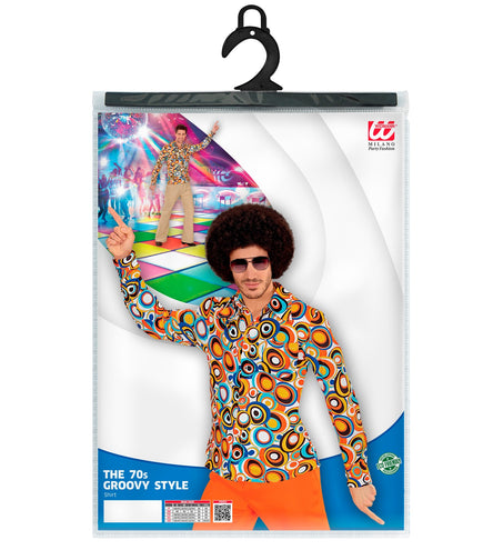 e-carnavalskleding-SYK Jaren 70 disco hemd Groovy rondjes