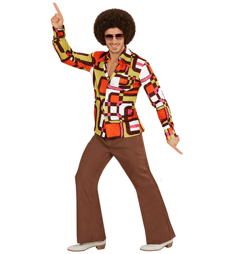 e-carnavalskleding-SYK Jaren 70 disco hemd Groovy vlakken