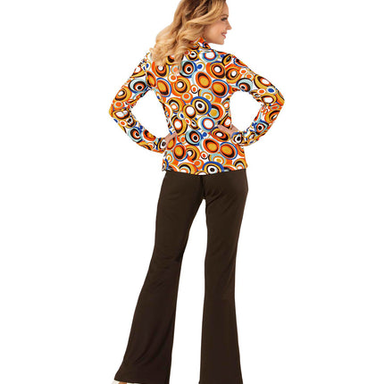 e-carnavalskleding-SYK Jaren 70 discoshirt Groovy Cirkels